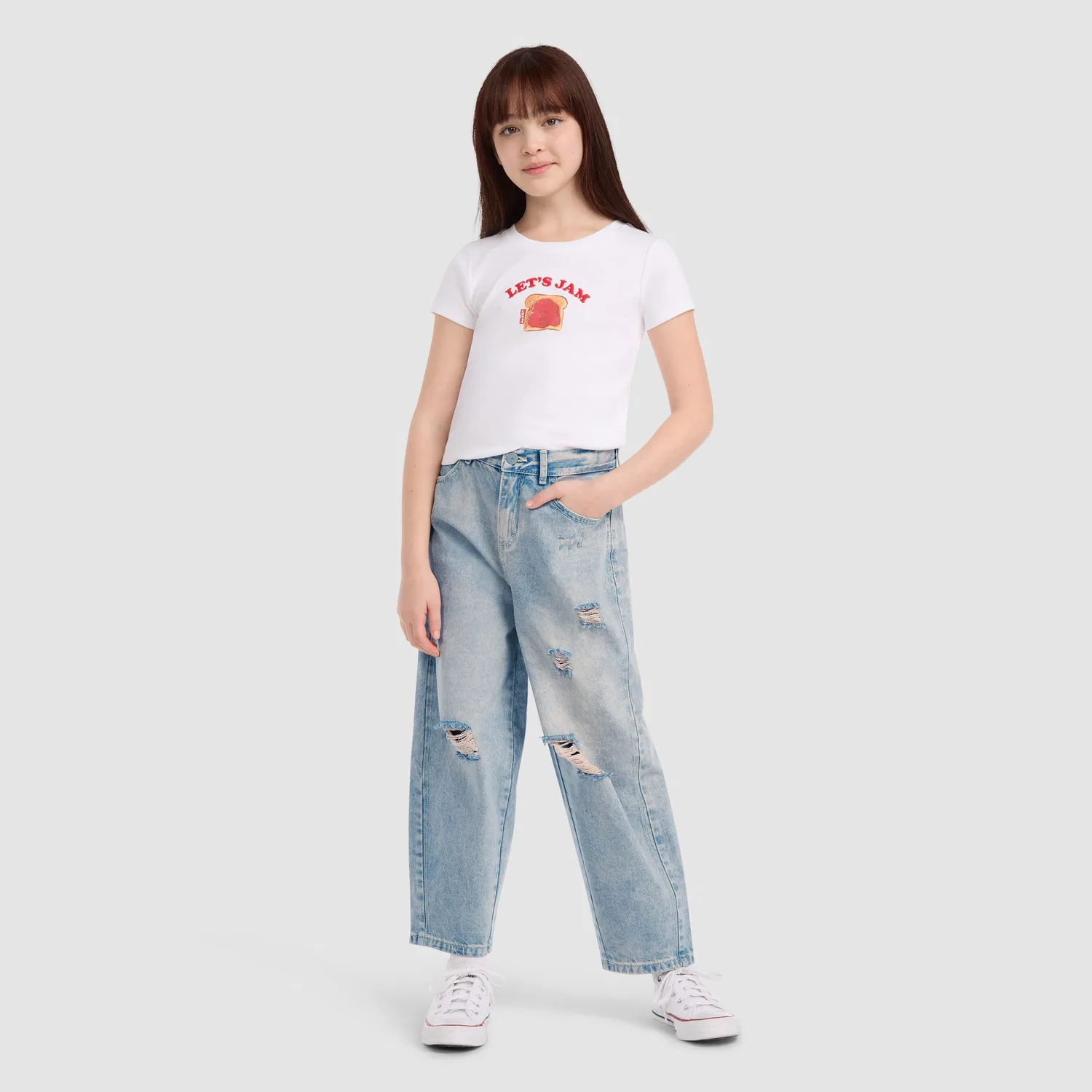 Широкие джинсы-бочонки для девочек 7-16 лет Levi's, Pink — фото 3