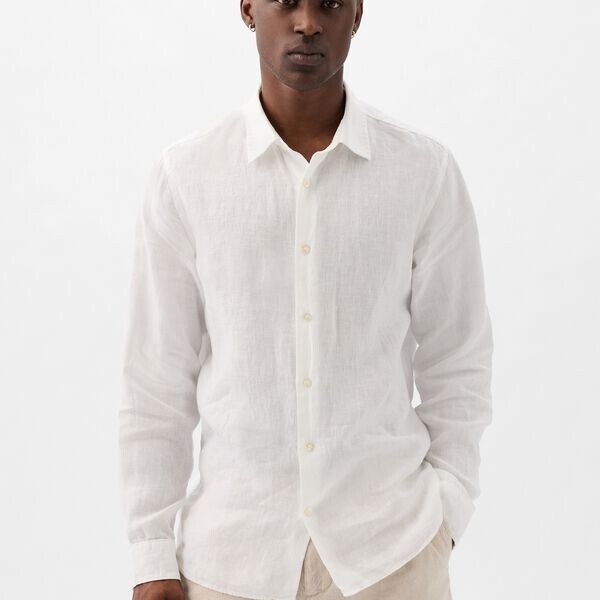 

Рубашка regular-fit из льна Gap, белый