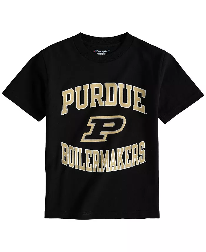

Футболка с командным логотипом Purdue Boilermakers для старших мальчиков, черная Champion