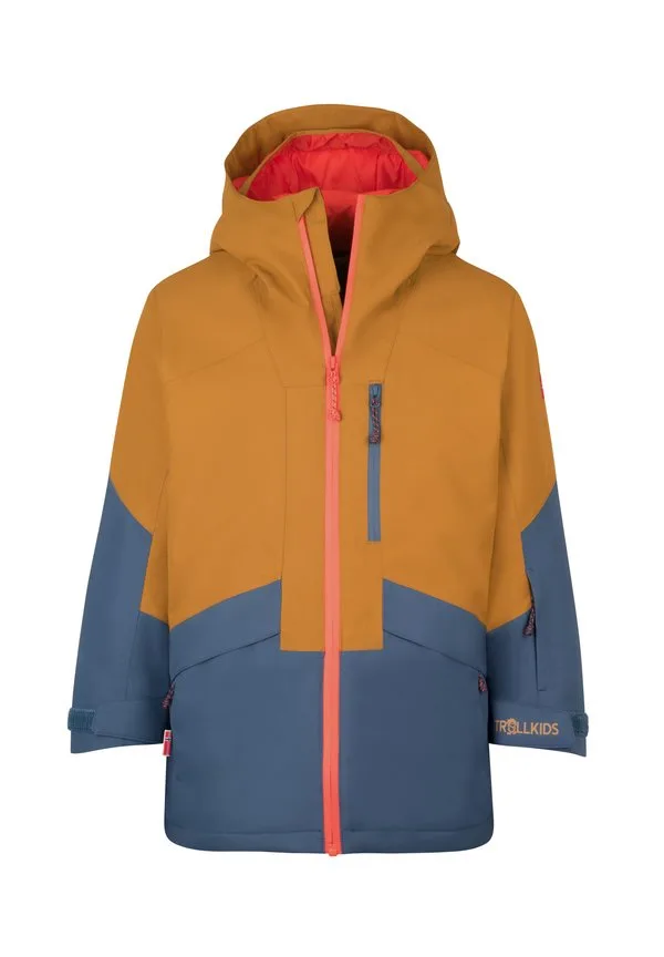 Лыжная куртка kongsberg Trollkids, Bronze/Mystic Blue/Flame Orange