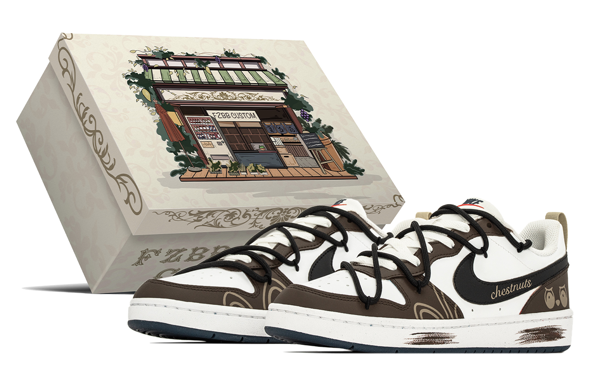 

Nike Court Borough нескользкие устойчивые к истиранию низкие детские скейтбординговые туфли deep black для подростков