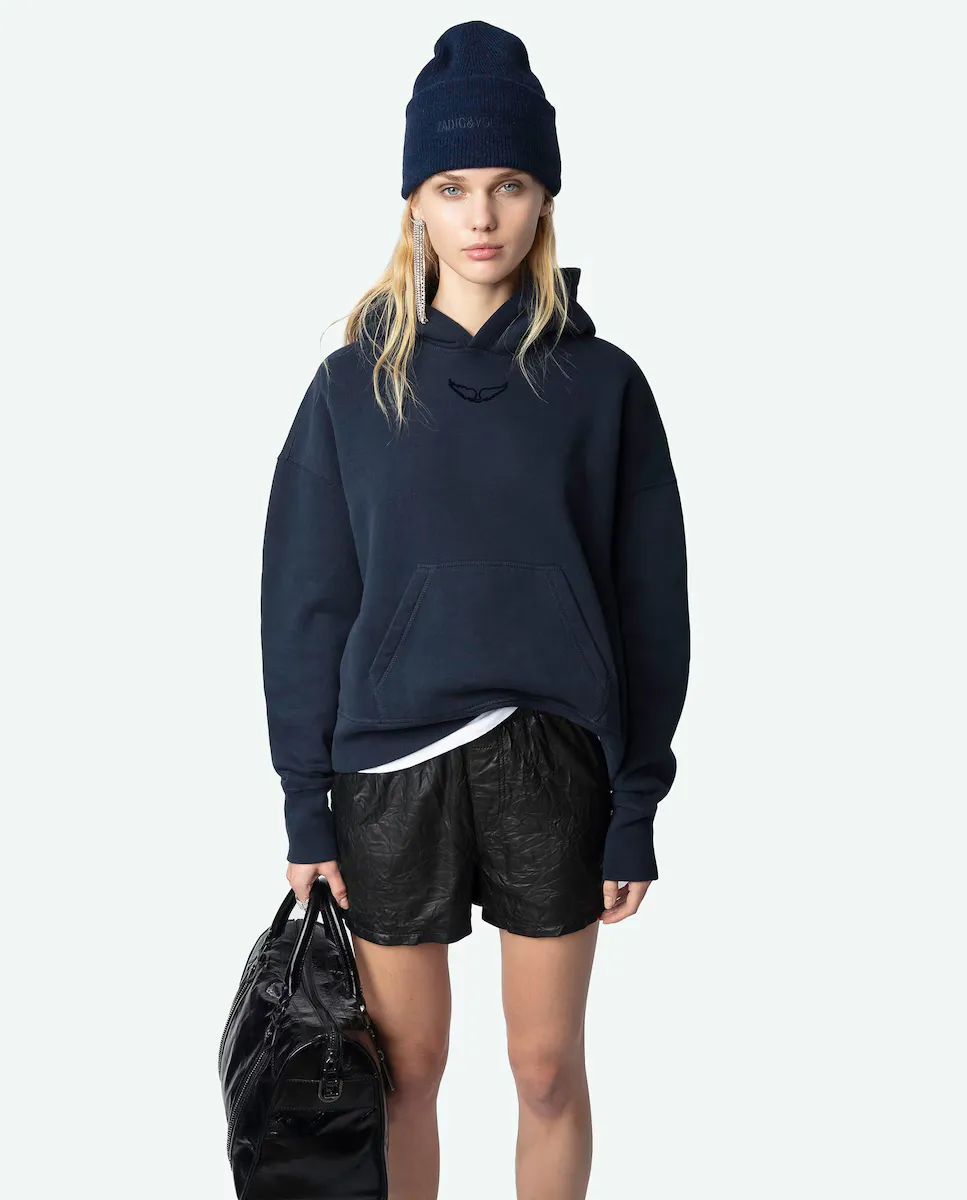 

Женская толстовка с капюшоном Mia с рисунком на спине Zadig & Voltaire, темно-синий