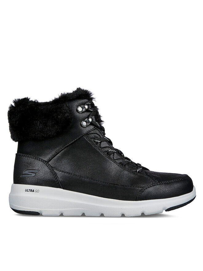 Ботинки женские Skechers Glacial Ultra Cozyly на плоской подошве, черный