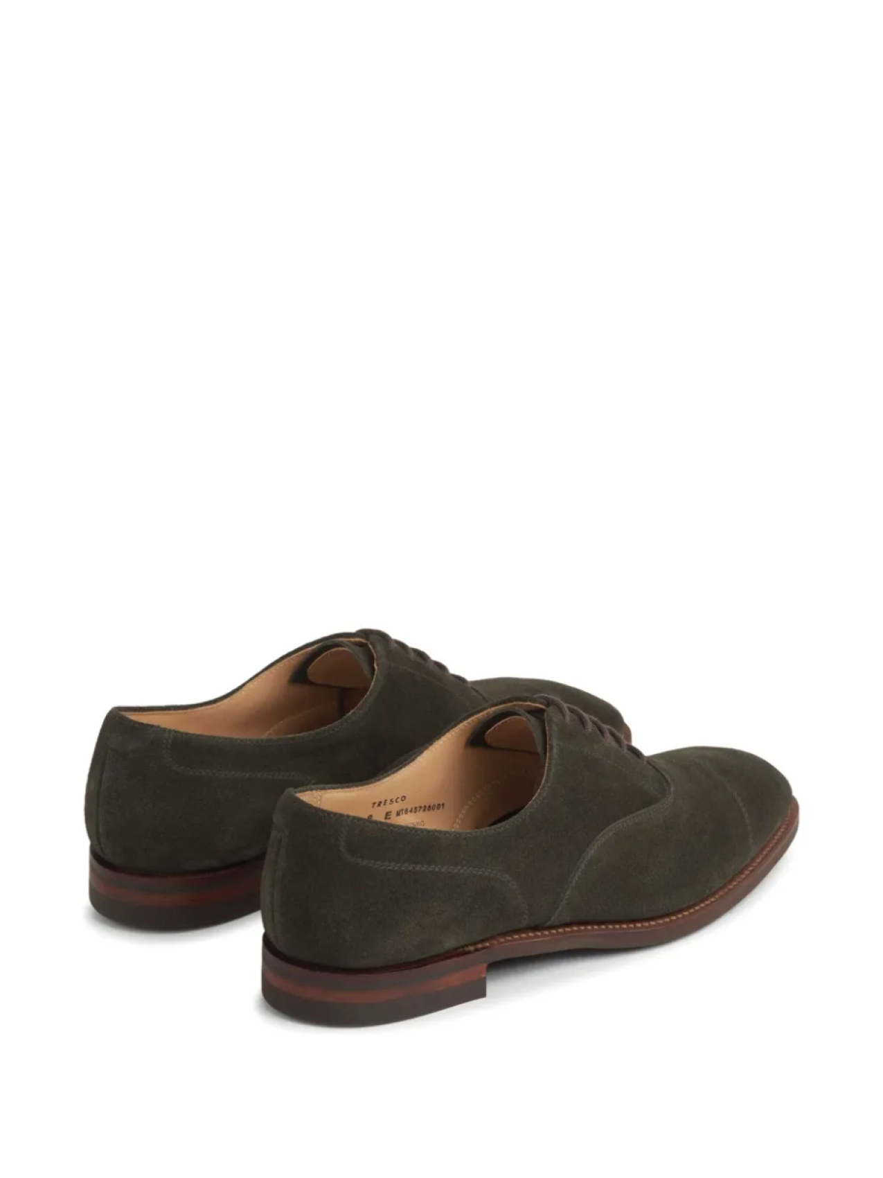 Замшевые туфли-оксфорды Crockett & Jones, зеленый — фото 3