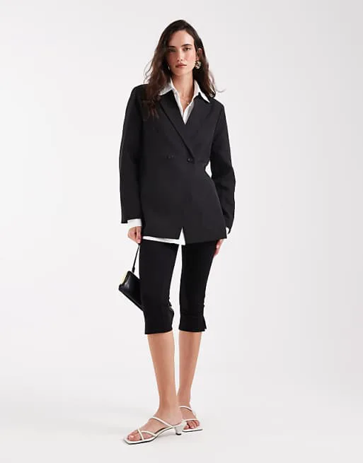 

Черный двубортный пиджак оверсайз Pieces