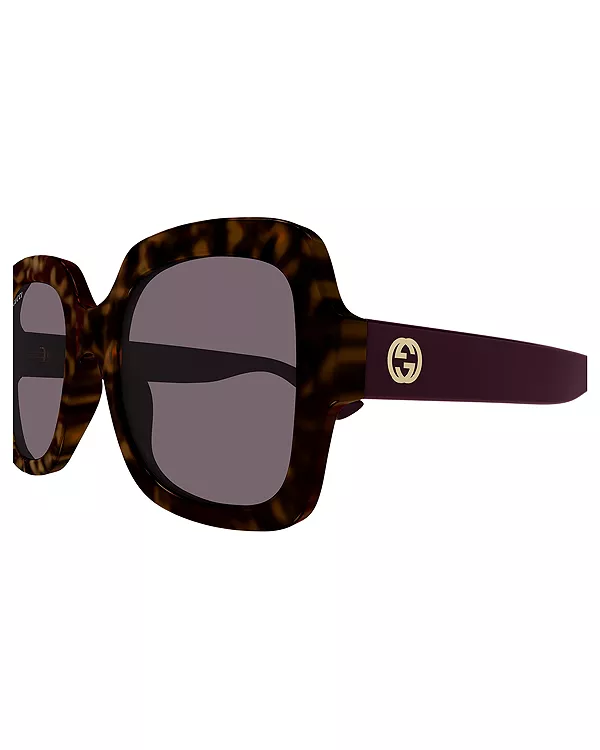 Минималистичные квадратные солнцезащитные очки, 54 мм Gucci, коричневый — фото 3