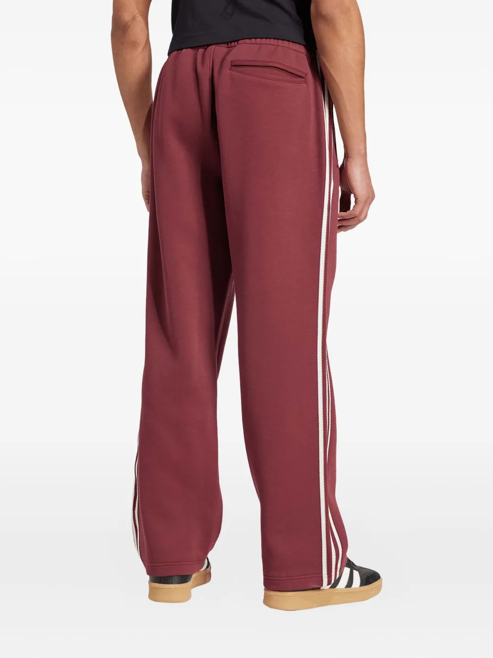 Спортивные брюки с контрастными полосками Adidas, красный — фото 3