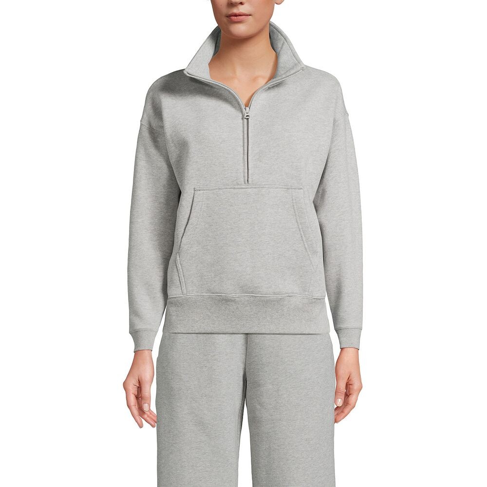 

Женский свитшот Lands End Modern Fit с молнией до половины Lands' End, цвет Gray Heather