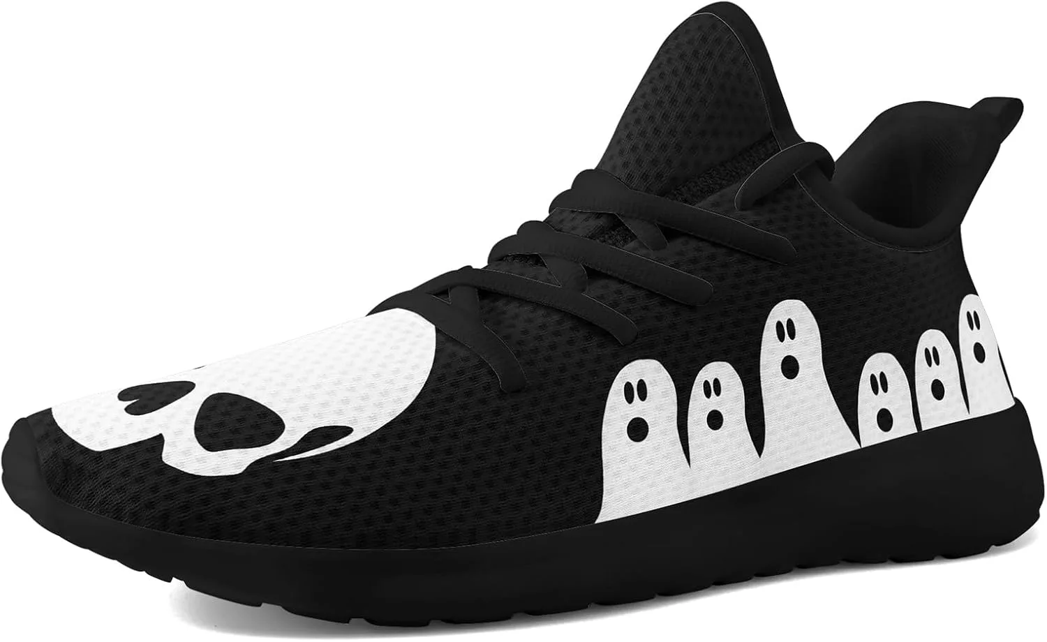 

Мужские кроссовки Skull Walking из сетчатого материала для бега по дорогам, легкие и дышащие, для тренировок, спорта, тенниса и ходьбы, хеллоуинские кроссовки Coolcustomize