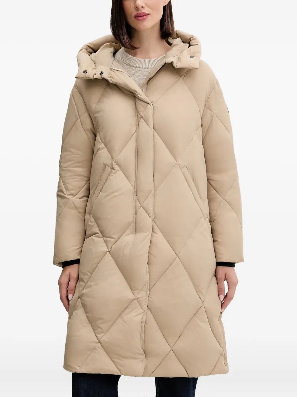 

Стеганое пальто с капюшоном Bomboogie, светло-бежевый