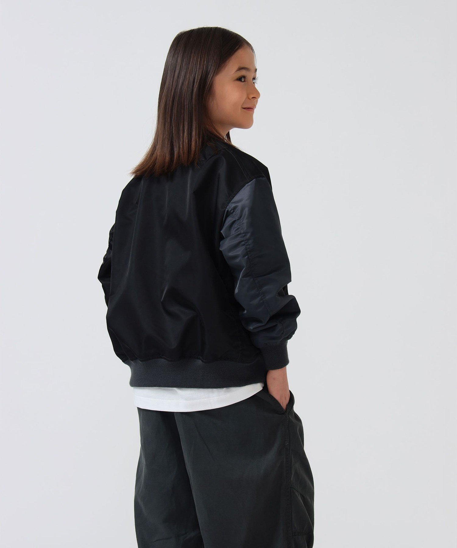 BEAMS * Детская куртка BEAMS / Crazy MA-1 (110~160 см) 26SS Kodomo Beams, BLACK — фото 4