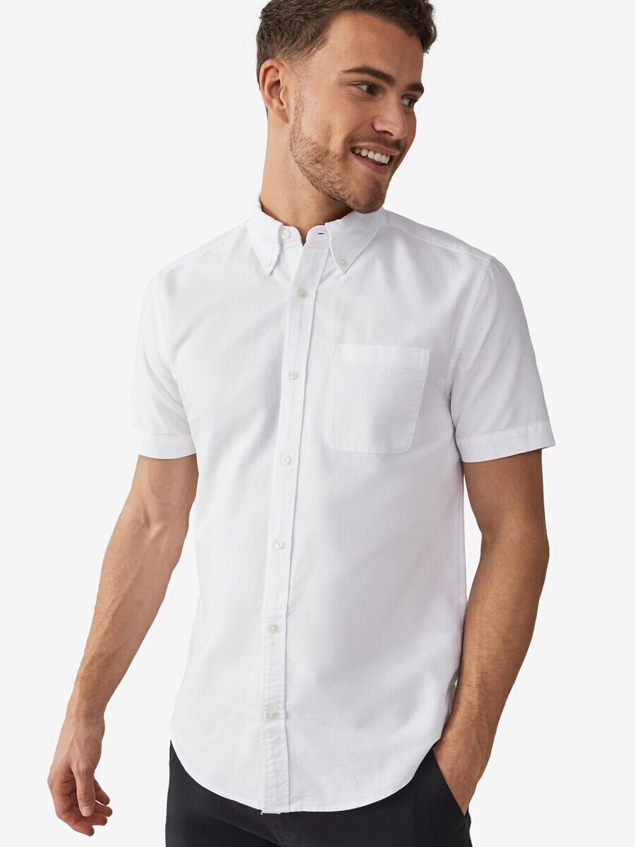 

Повседневная рубашка Next Regular fit Button Up Shirt, белый