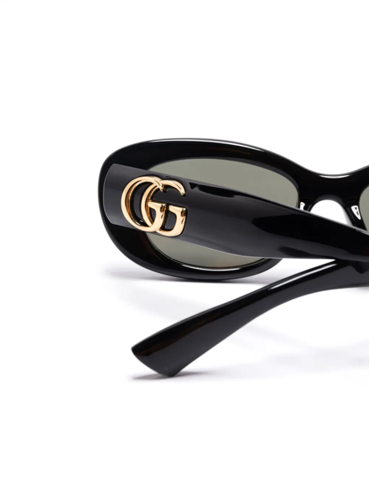 Gucci Eyewear солнцезащитные очки в овальной оправе, черный — фото 3