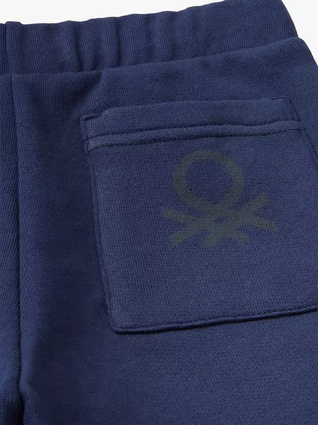 Детские хлопковые спортивные штаны, темно-синие Benetton — фото 3