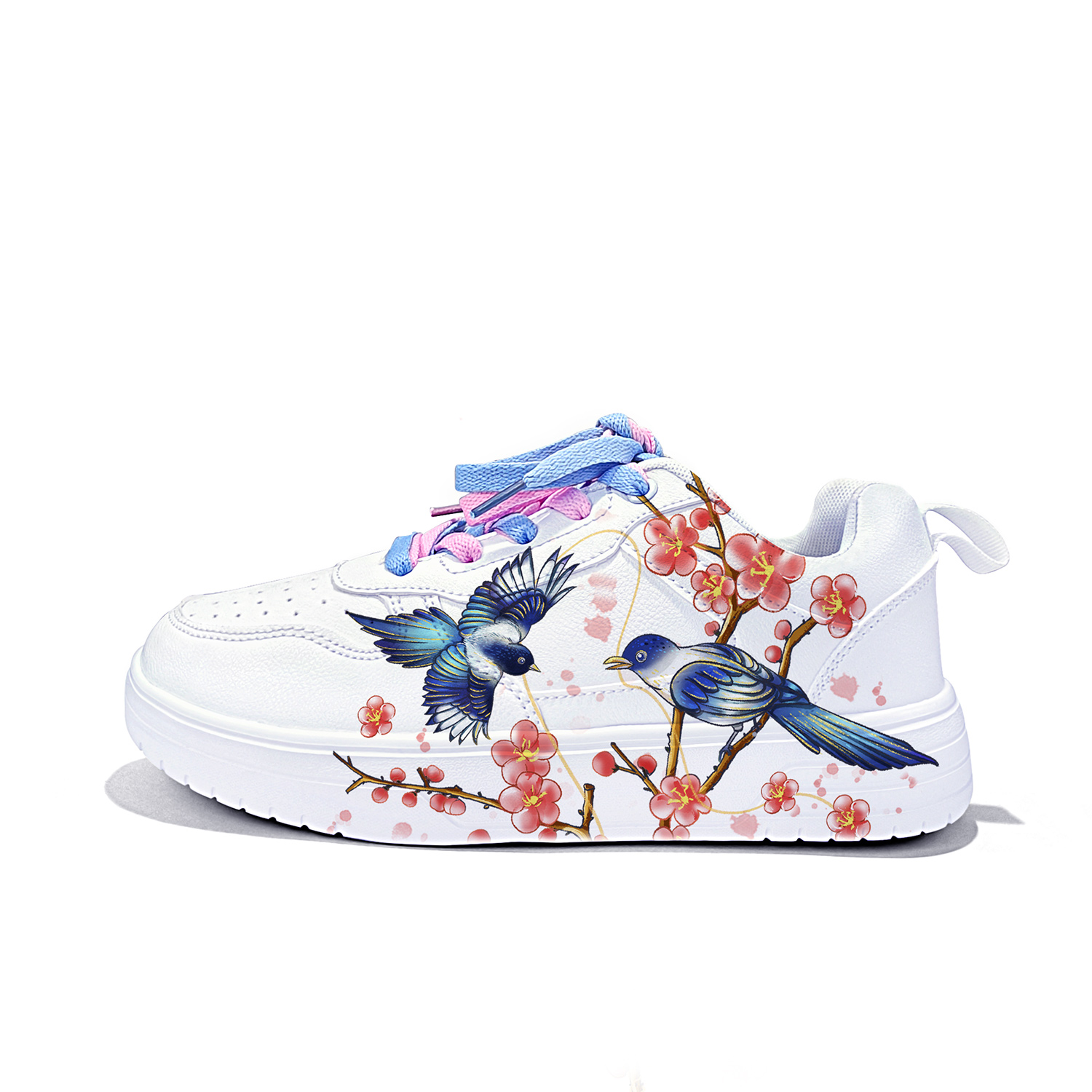 

Cold cicadas yesterday Низкие повседневные кроссовки унисекс белые Magpie Branch Flying-ZLA2159D, цвет White-Magpie Branch Flying-ZLA2159D