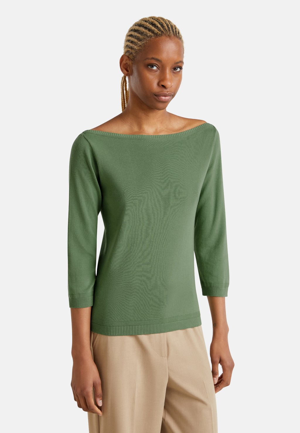 

Джемпер BOAT NECK United Colors of Benetton, зеленый