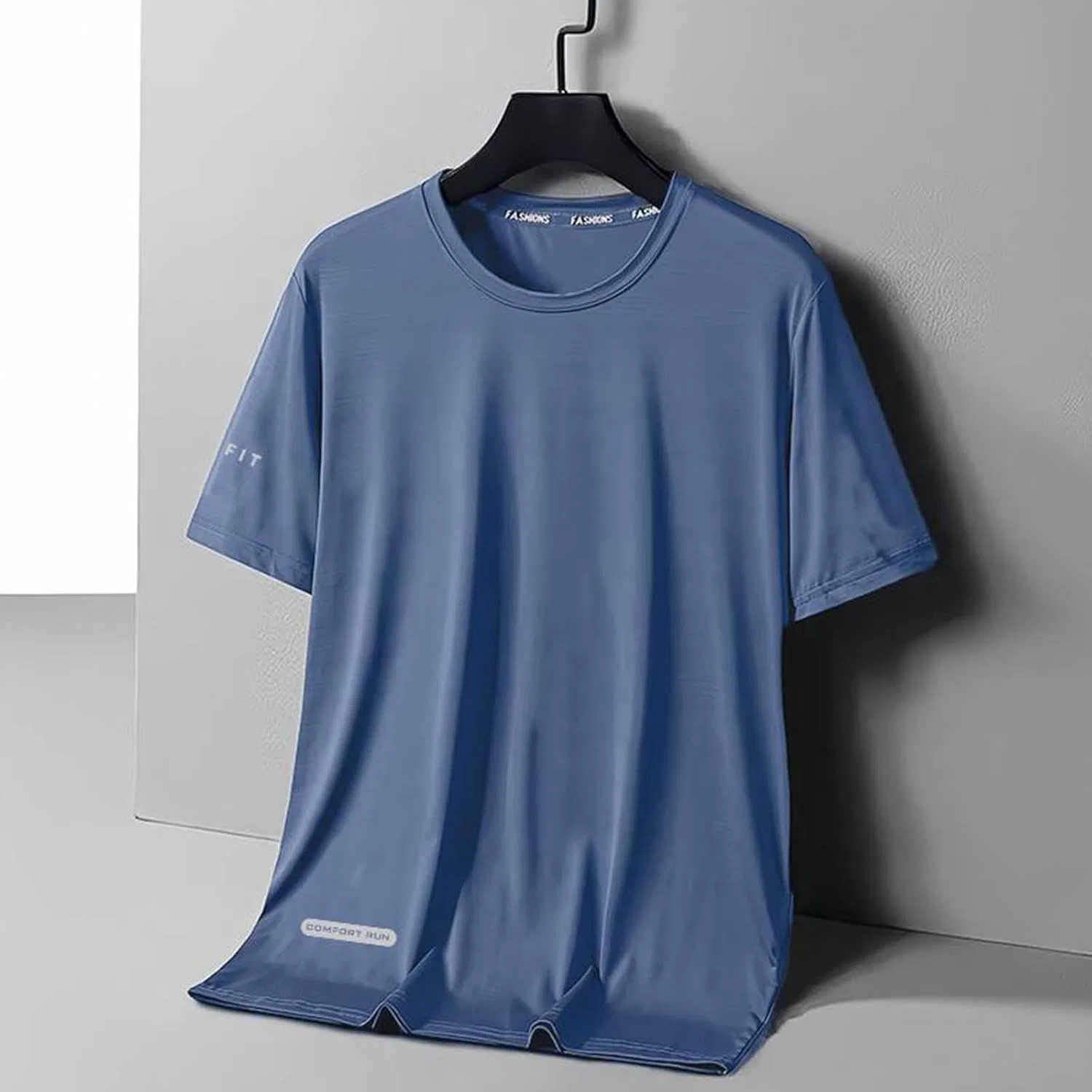 Мужской топ-безрукавка для бега и тренировок, Cotton Linen, Blue-04 — фото 3