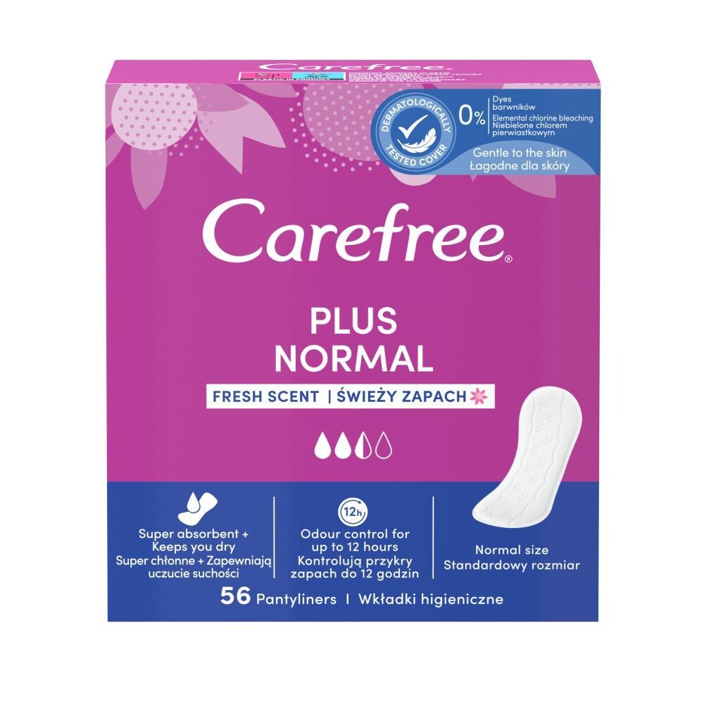 

Carefree Plus Normal Fresh Scent ежедневные прокладки, 56 шт.