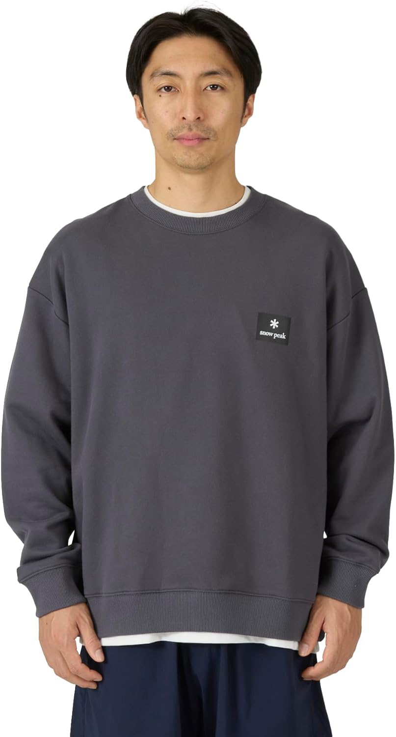 

Мужская толстовка Snow Peak NSD-SW-25AU001 019 с квадратным логотипом, серый