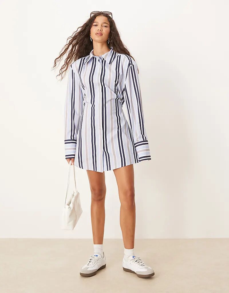 

Платье-рубашка мини ASOS DESIGN в полоску с защипом