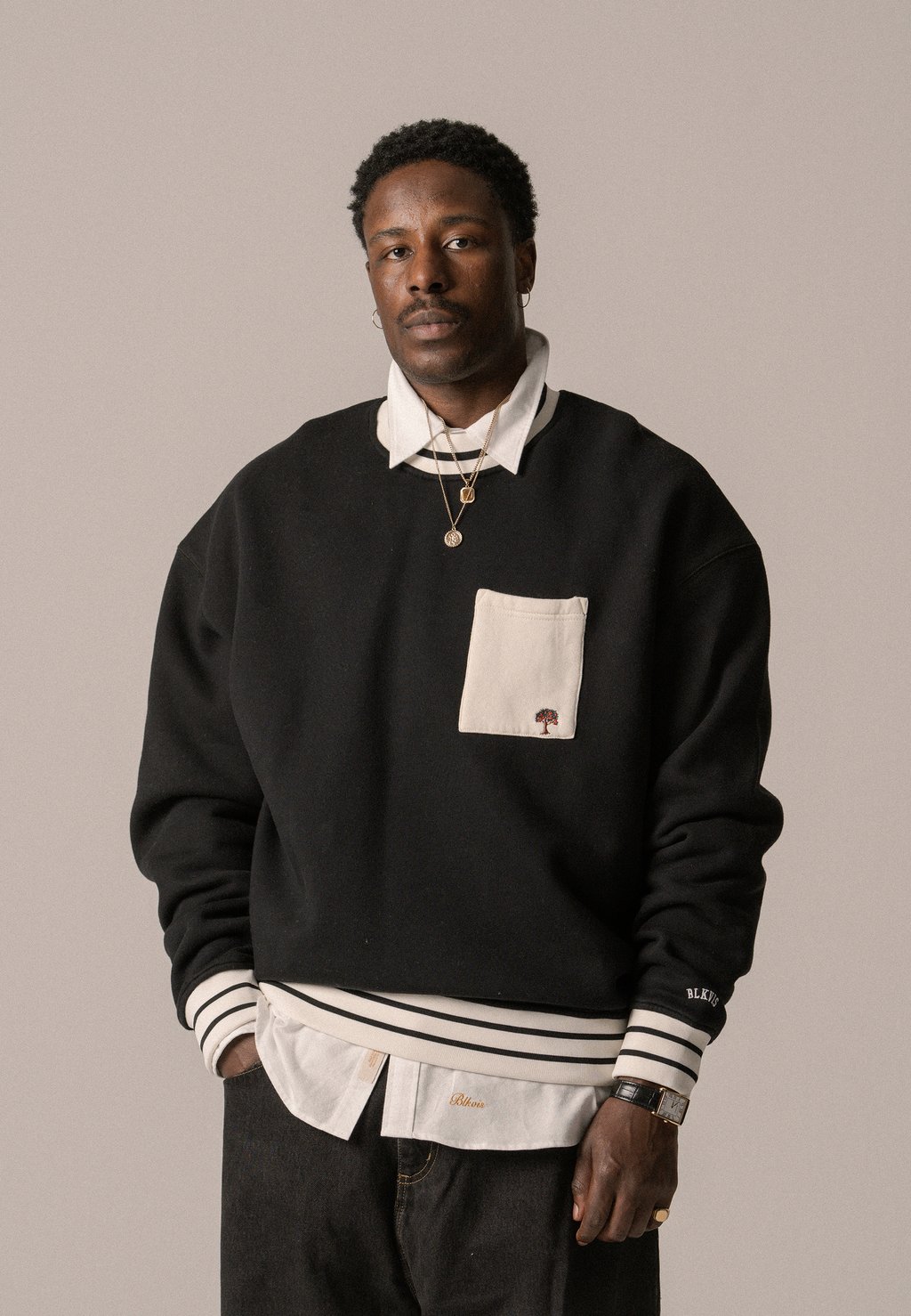 

Толстовка SOURCE POCKET CREWNECK UNISEX BLKVIS, черный