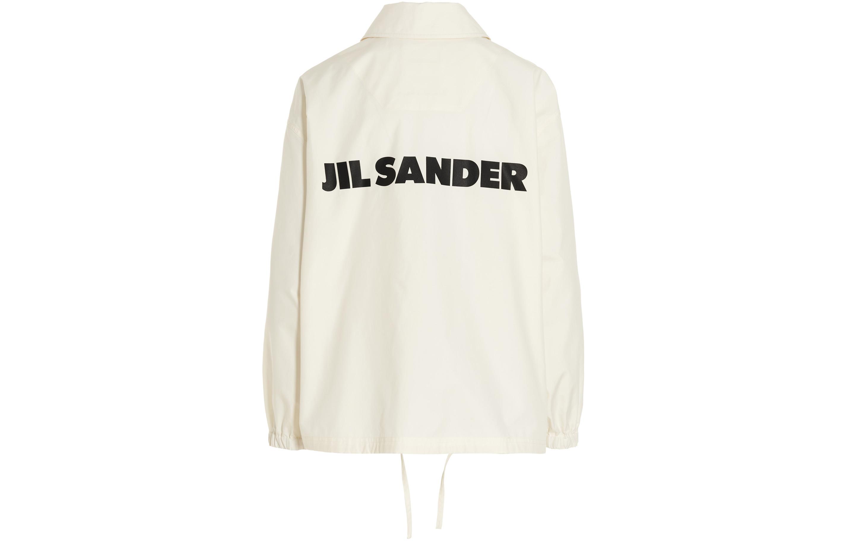 

JIL SANDER Рубашка-куртка с принтом логотипа на шнурке, White