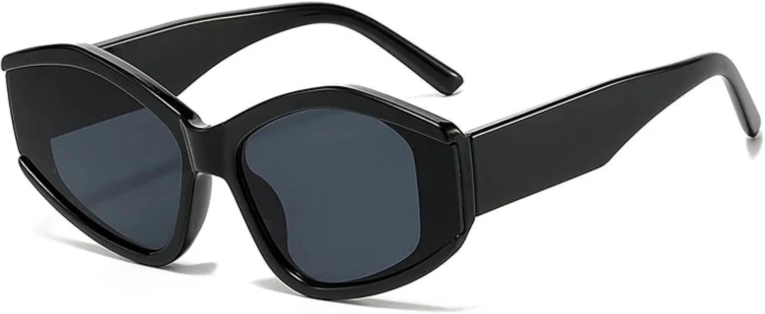 

Многоугольные солнцезащитные очки «Кошачий глаз» с разноцветным леопардовым принтом, защита от УФ-излучения UV400, ретро, ​​двухцветные, мужские HHZZYVY, Black Gray