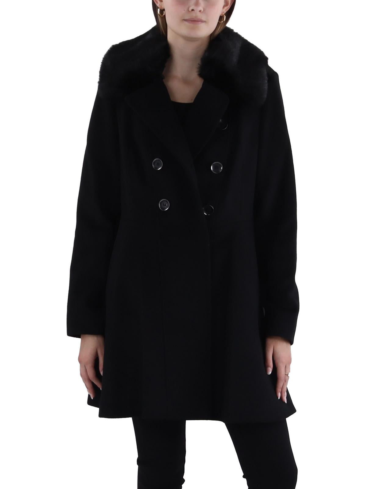 

Женское шерстяное пальто-бушлат миди Via Spiga, черный