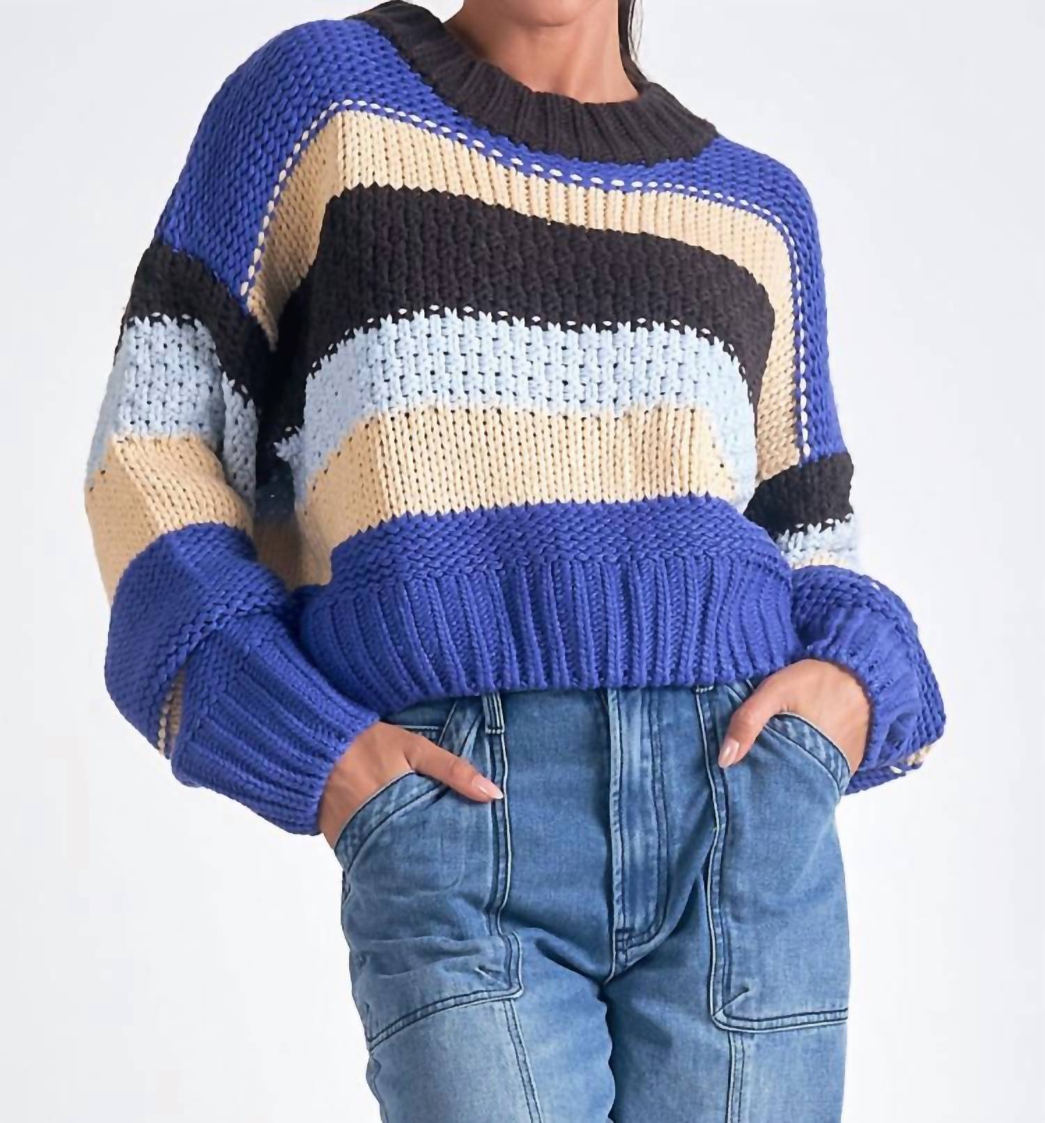 

Свитер Ubah Stripe синего цвета ELAN
