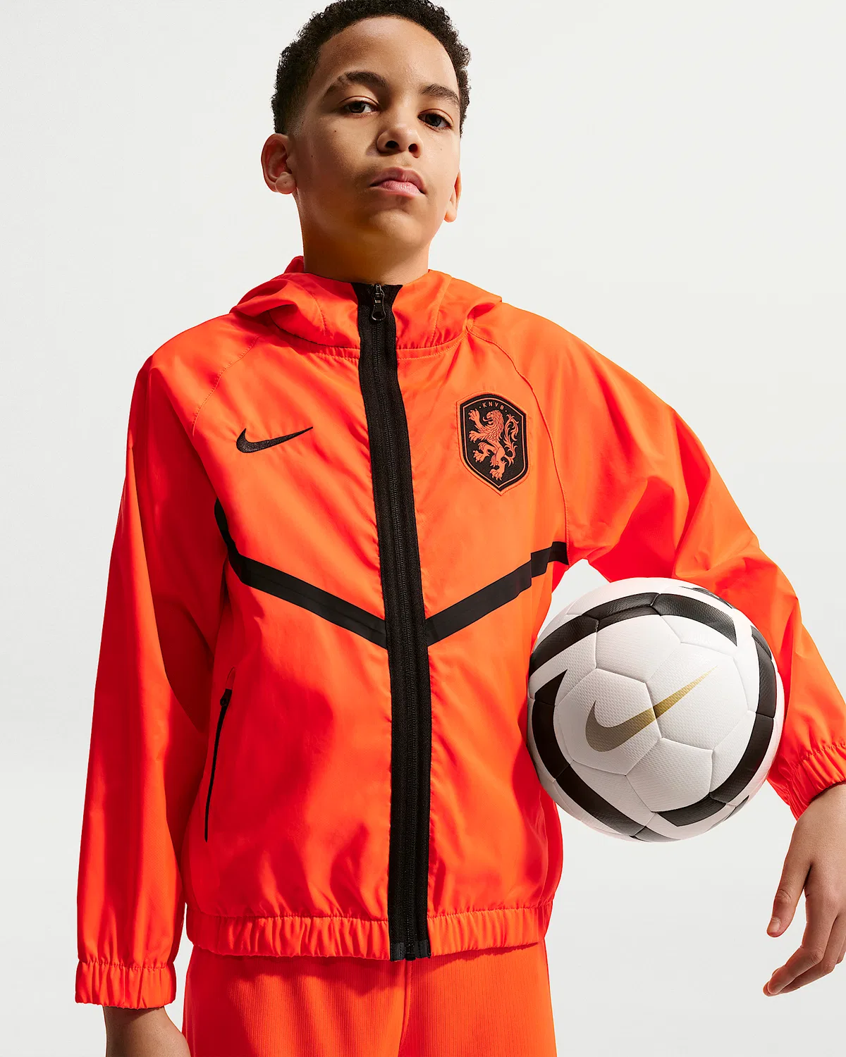 Детская куртка Nike Dri-FIT Soccer Anthem Jacket Netherlands, Hyper Crimson/Black