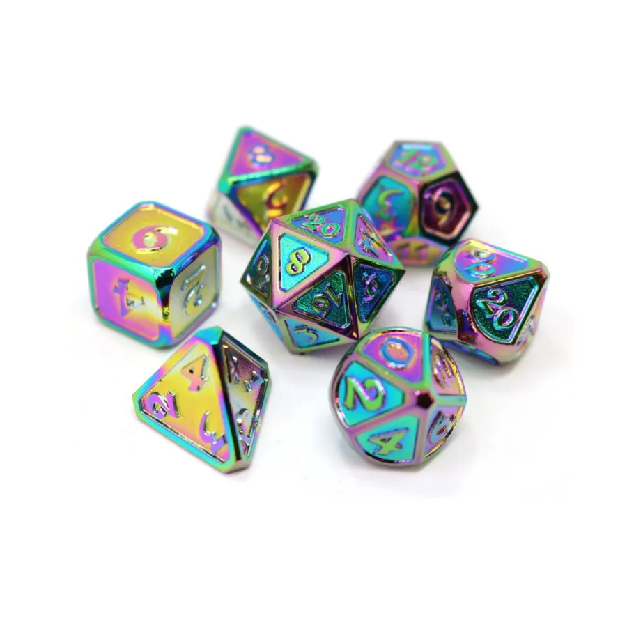 

Набор Mythica Poly — выжженная радуга (7), Metal Poly Dice Sets (Die Hard Dice)