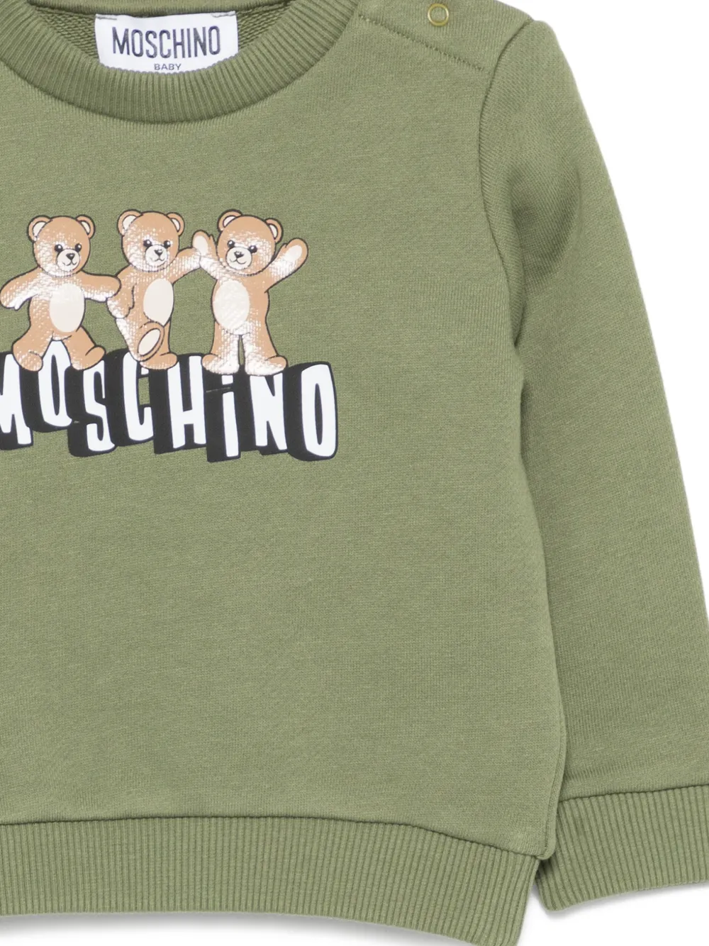 Свитшот с принтом Moschino Kids, зеленый — фото 3