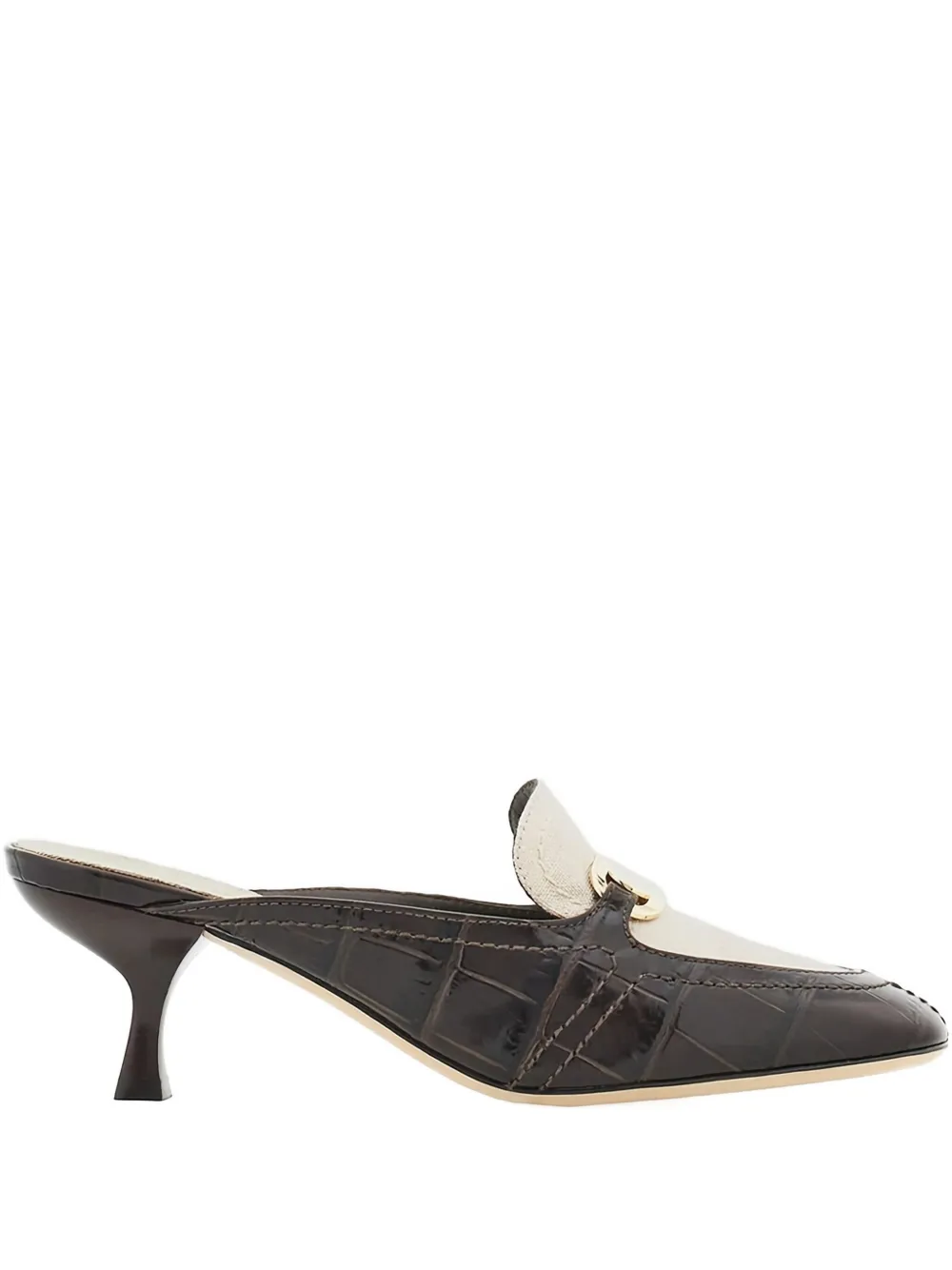 Мюли с эффектом крокодила Ferragamo, нейтральный