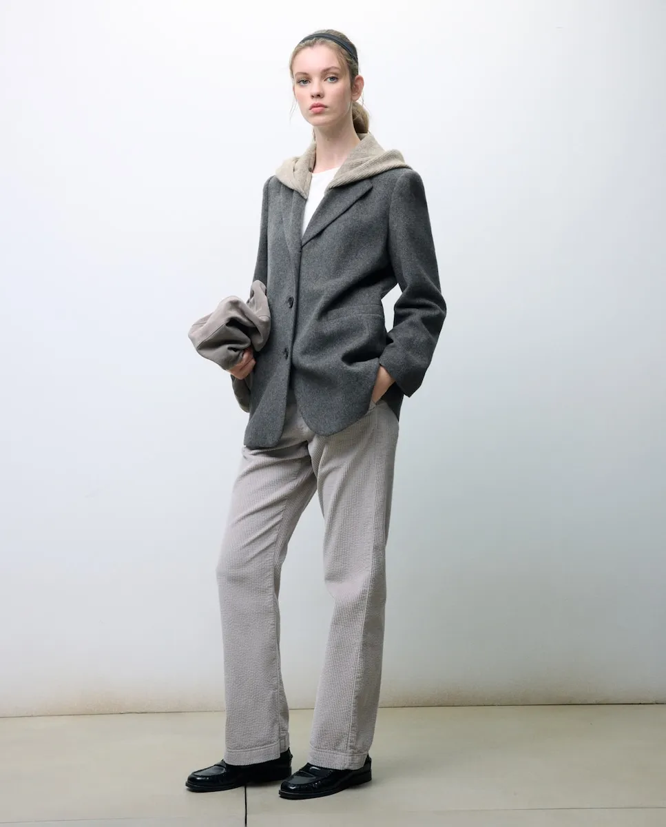 

Женский блейзер-пальто с капюшоном Tintoretto, светло-серый