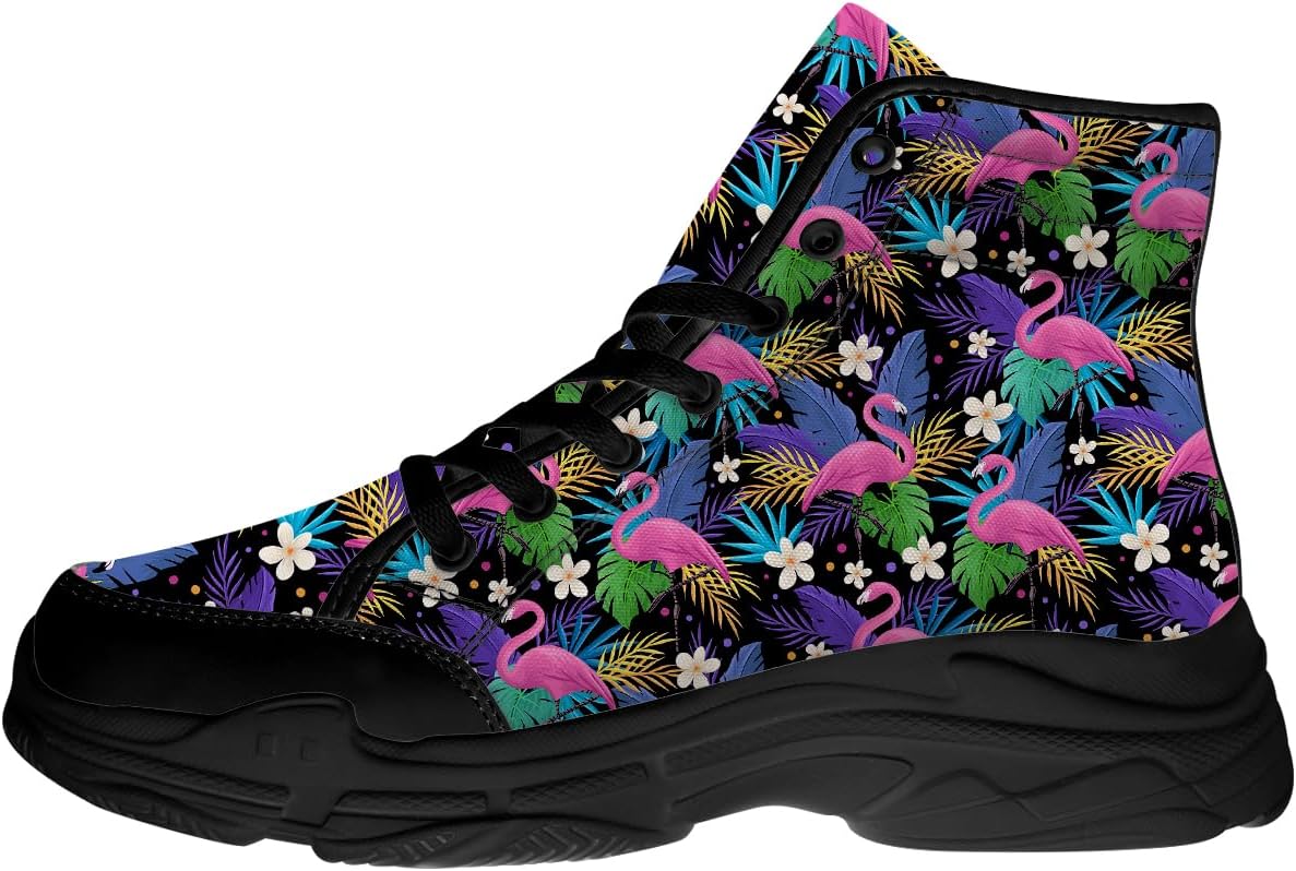 

Женские высокие кеды Flamingo, тканевые платформы с тропическим принтом и шнуровкой, подарок для нее и для него Generic, 3103 Multicolor