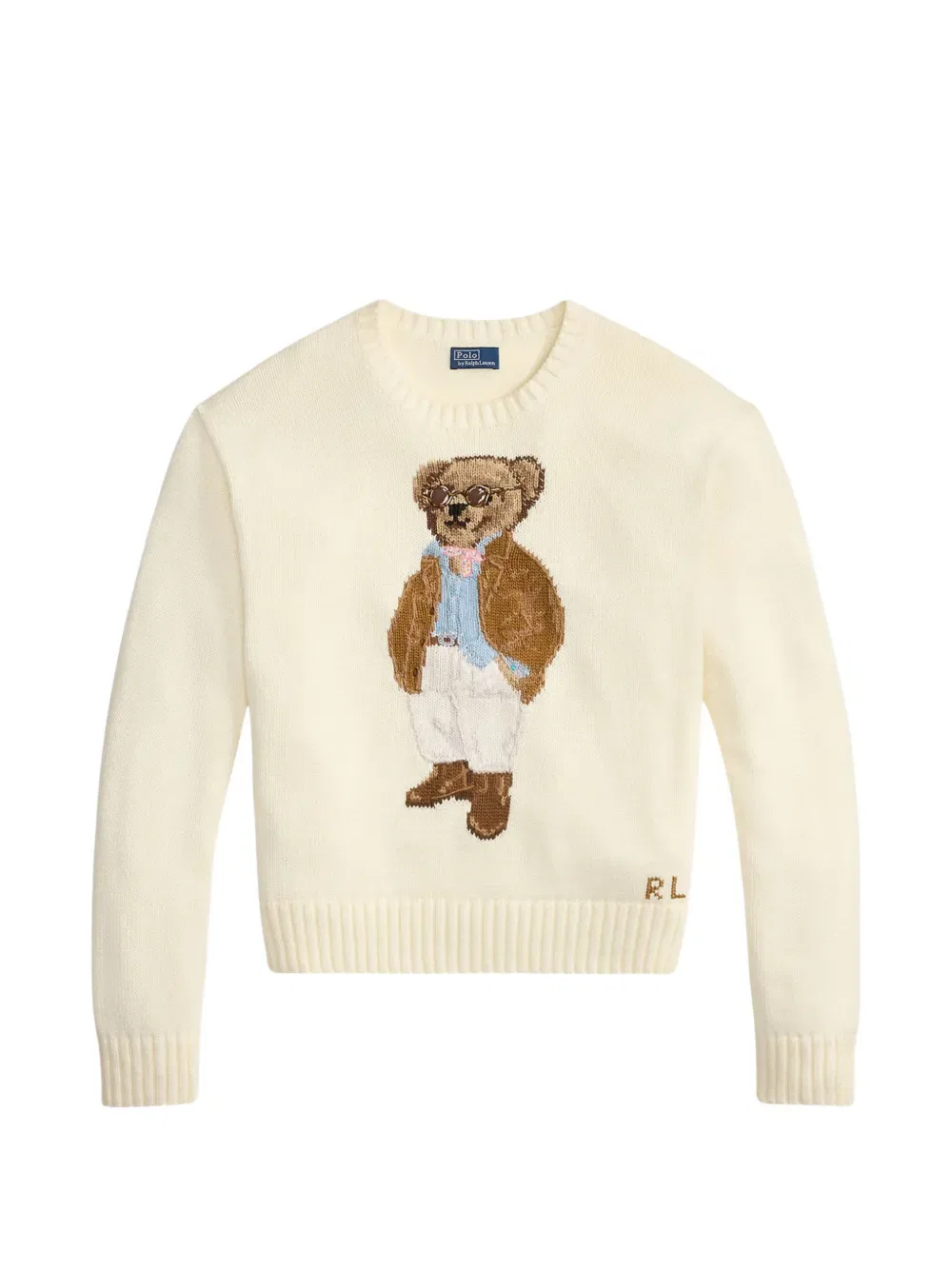 Свитер с вышивкой в виде медведя Polo Ralph Lauren, нейтральный