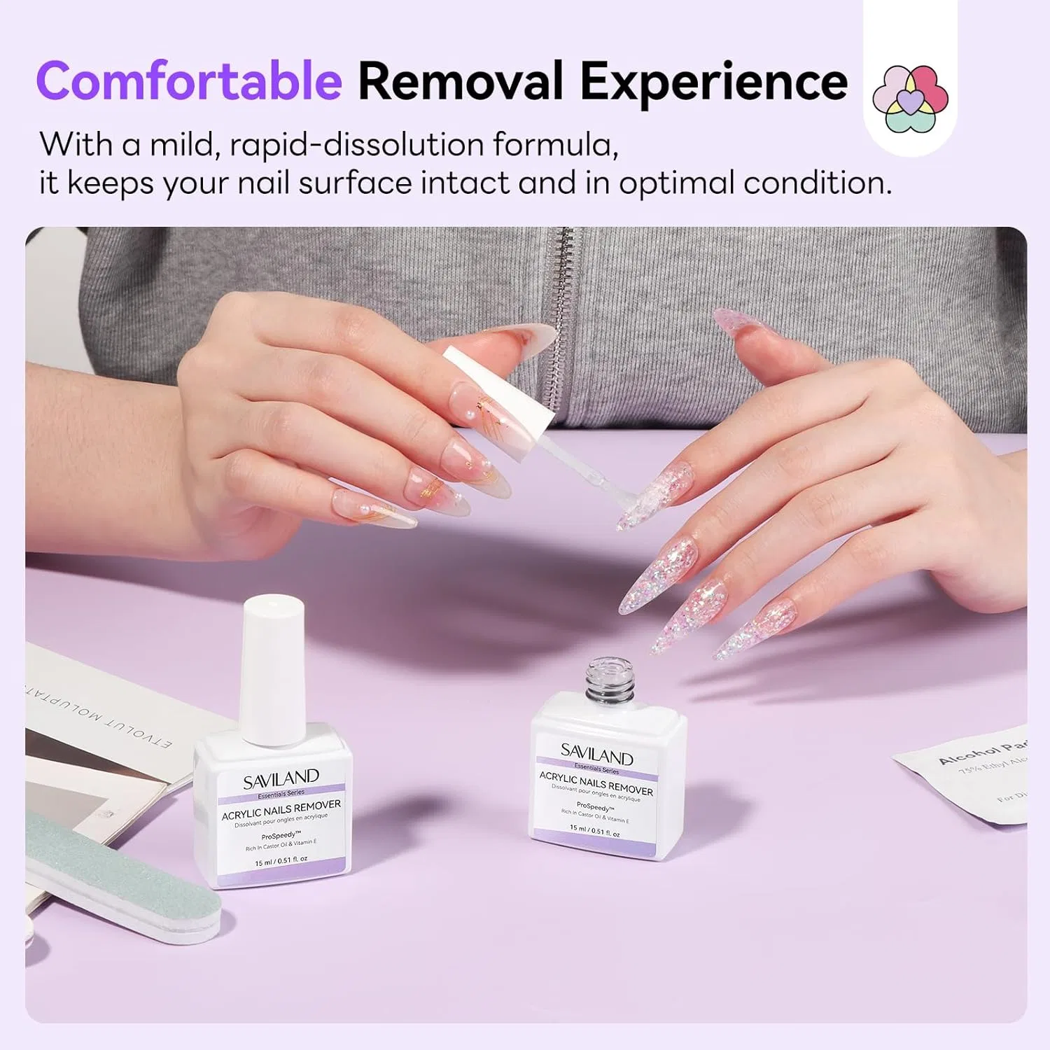 Набор для снятия акриловых ногтей SAVILAND 2 шт. ‎Saviland, 2 X Acrylic Nail Remover — фото 4