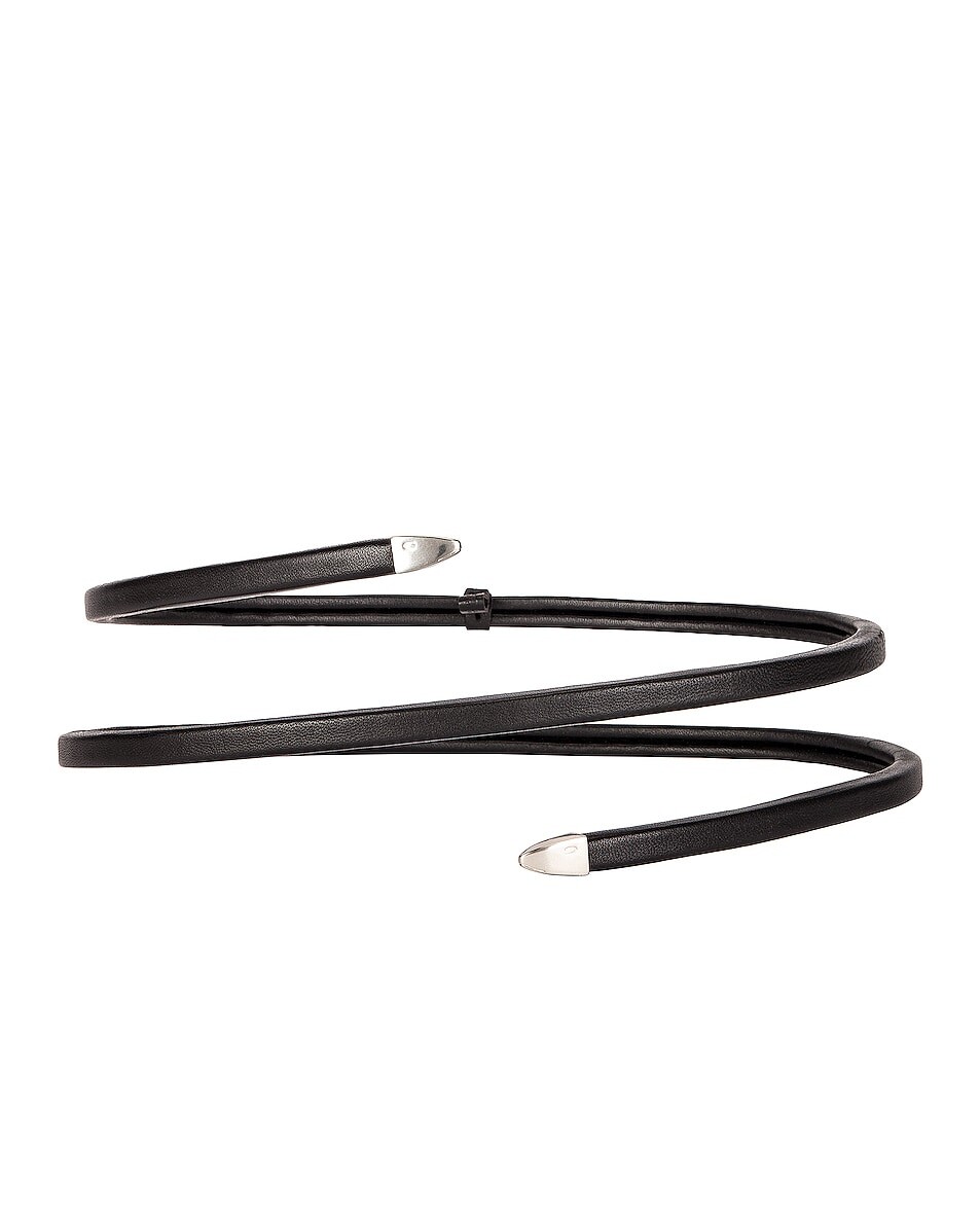 

Ремень Bottega Veneta Leather Snake, цвет Black & Silver