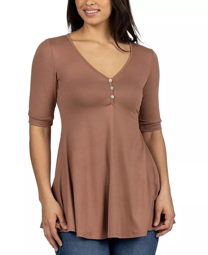 

Топ-туника с короткими рукавами 24seven Comfort Apparel, коричневый