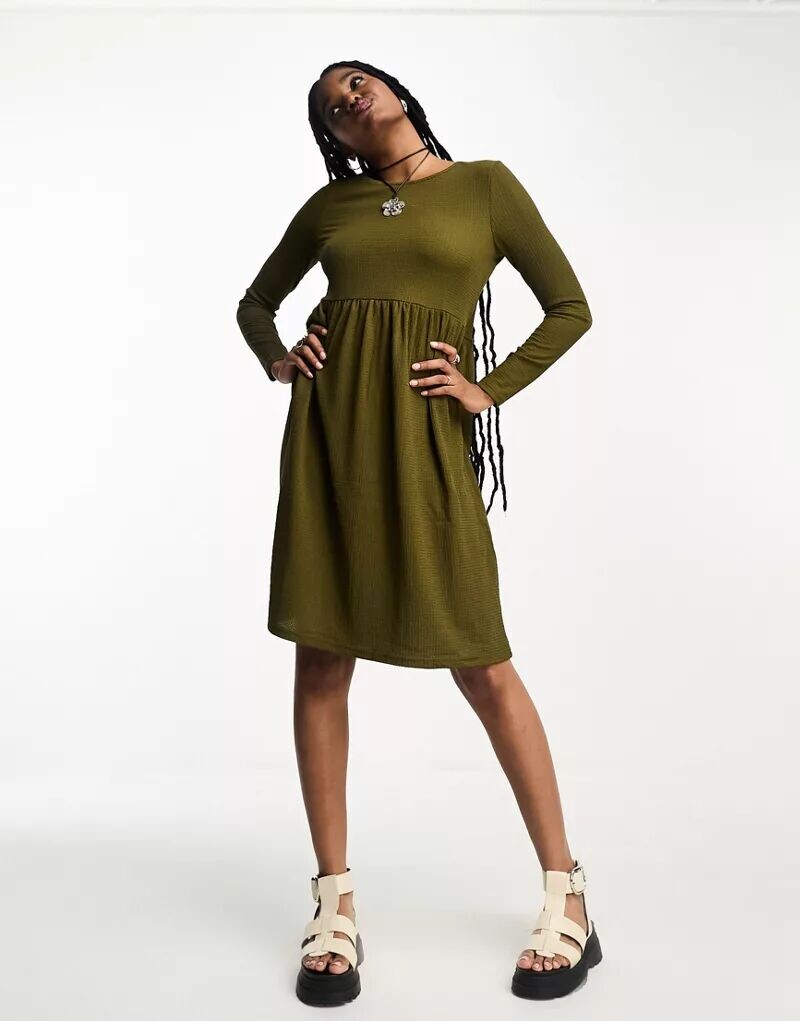 

Темно-оливковое платье миди из джерси Vero Moda