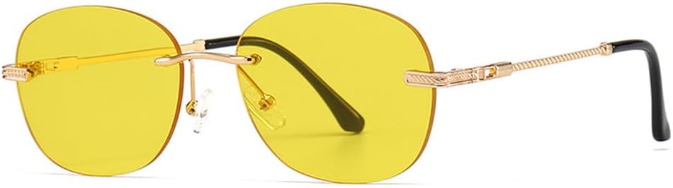 

Женские солнцезащитные очки без оправы, круглые, в стиле ретро, ​​с маленькой металлической оправой, для путешествий, уличной фотосъемки, с защитой от УФ-излучения UV400 HCPIHF, 4