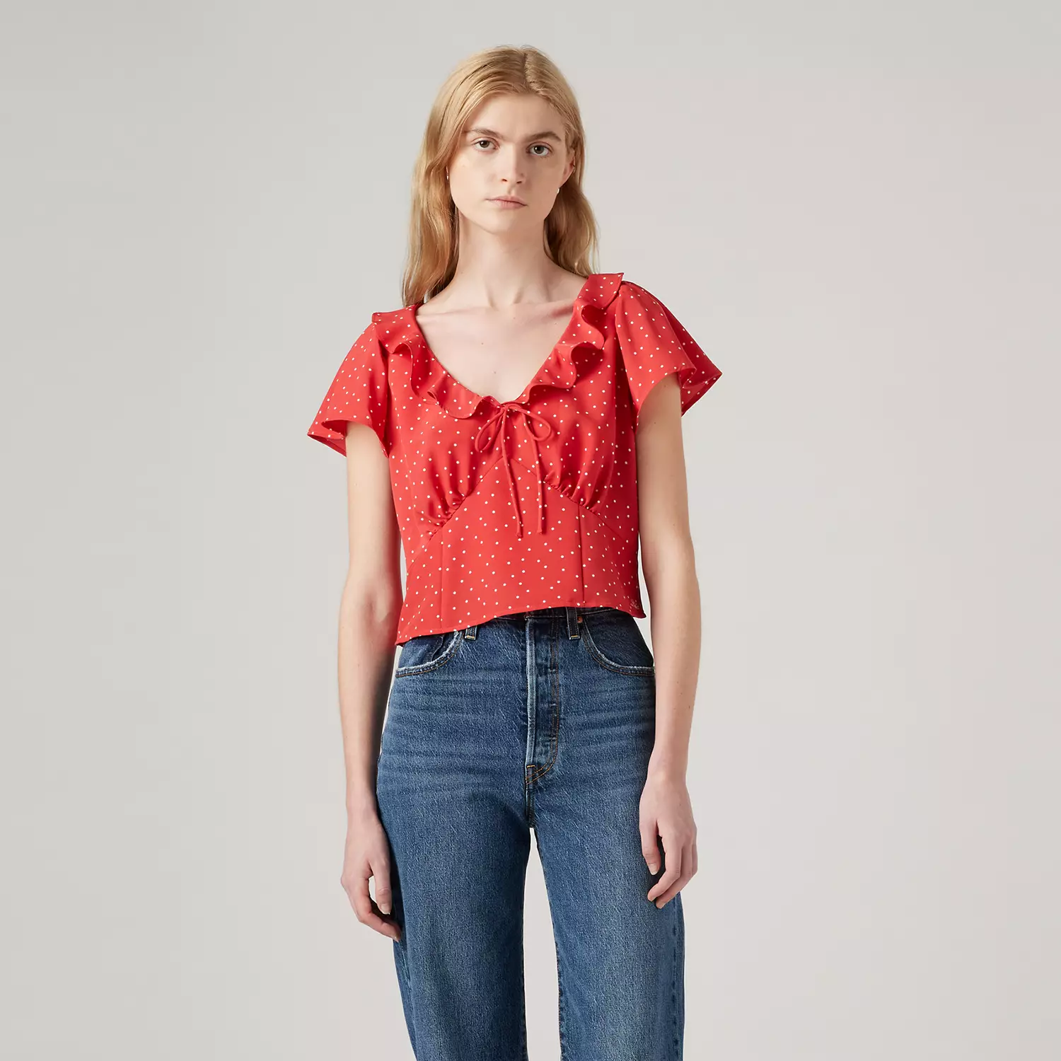 

Блузка Милен Levi's, цвет Galia Dot Coral Red - Red