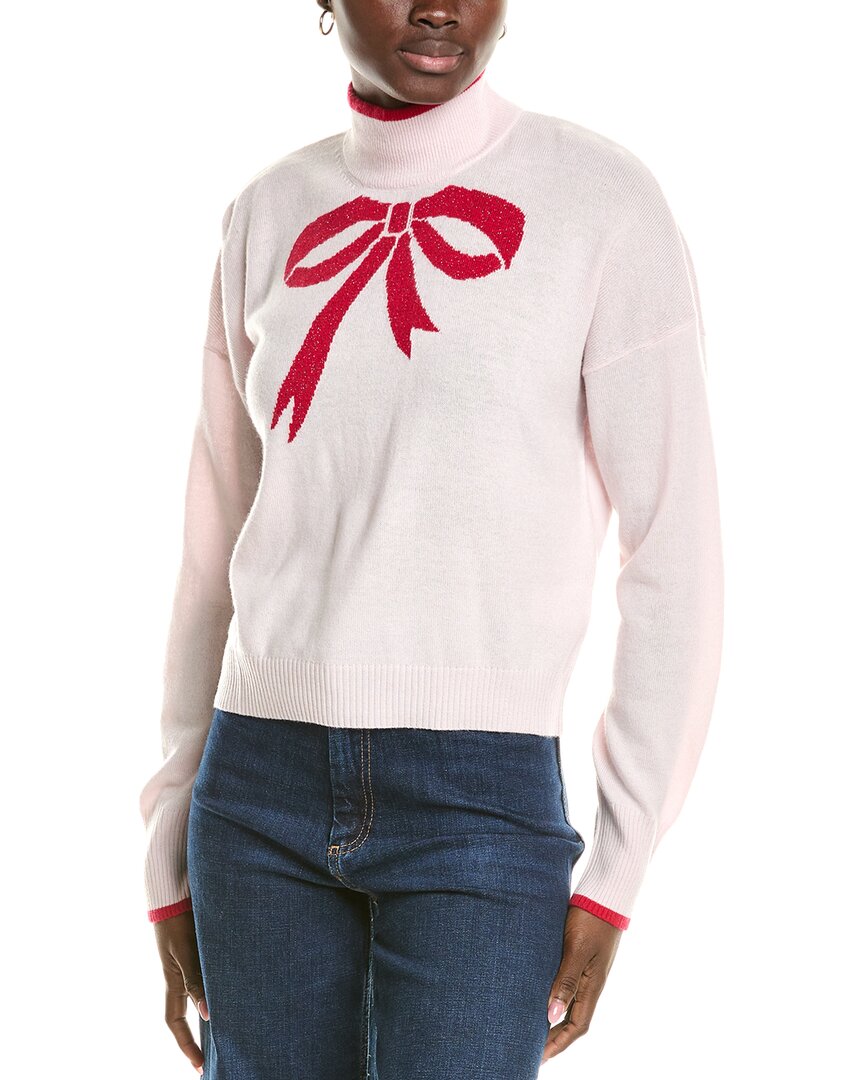 

Джемпер Brodie Cashmere Wool & Cashmere-Blend Lurex Bow Mock Neck, розовый