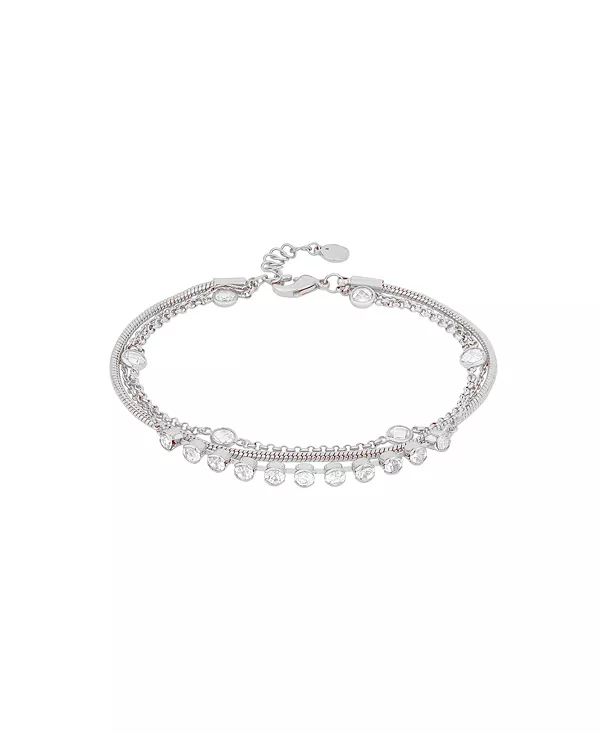 

Трехрядный браслет из кубического циркония And Now This, silver