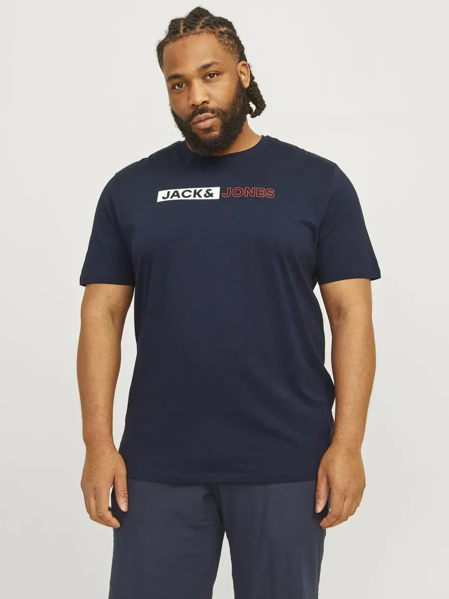 

Футболка Jack & Jones PlusSize "JJECORP LOGO TEE PLAY SS O-N NOOS PLS", синий