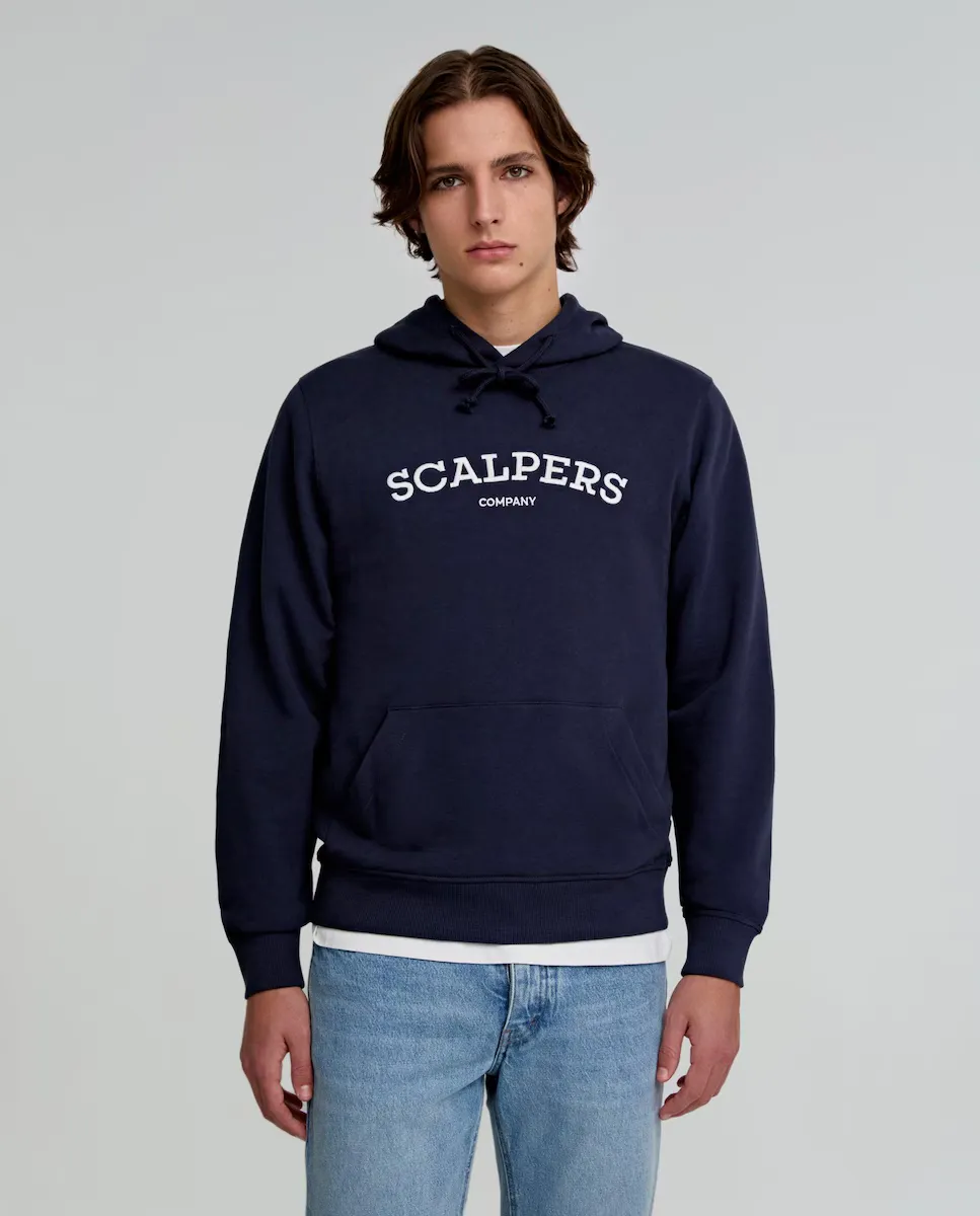 

Мужская хлопковая толстовка с капюшоном Scalpers, темно-синий