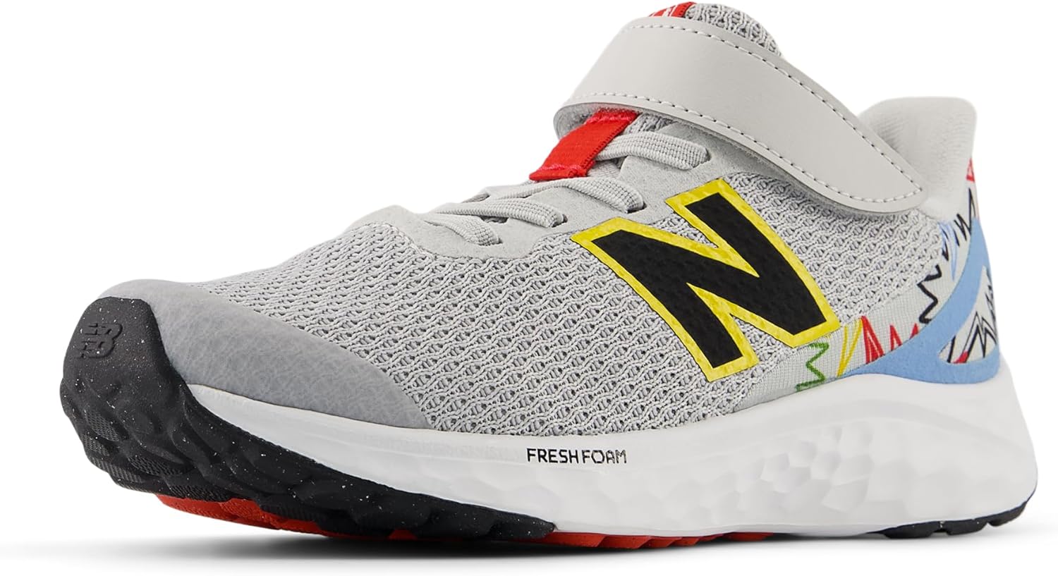 

Кроссовки New Balance Unisex-Child Fresh Foam Arishi V4 с шнуровкой, серый