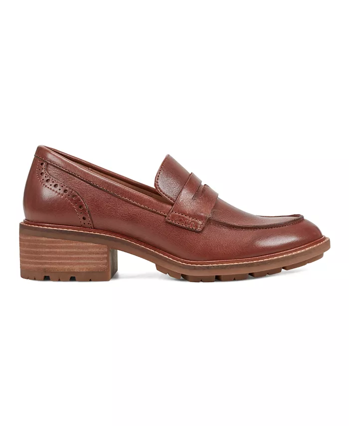 Женские лоферы Lindy Block Heel Slip-On Penny на устойчивом каблуке Earth, коричневый — фото 2