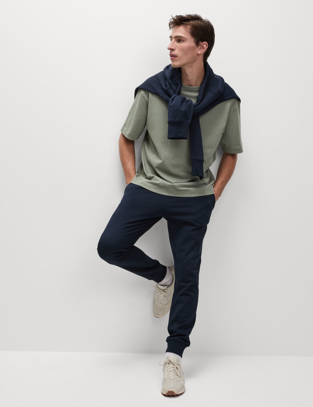 

Джоггеры с манжетами Marks & Spencer, темно-синий