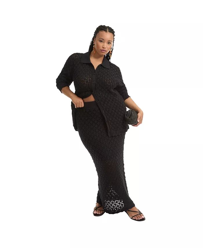 

Женская юбка-колонка крючком June + Vie, черный